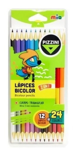 Lapices De Colores Pizzini Mio Bicolor Por 12 Und (12 = 24)