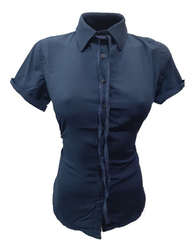 Imagen 2 de 4 de Blusa/camisa Dama Vestir Manga Corta Moderna Fina Tendencia