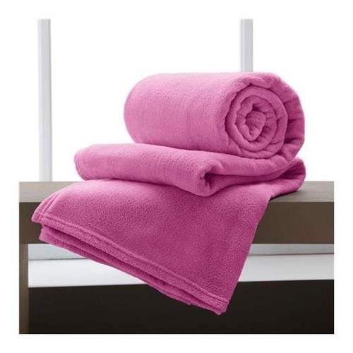 Cobertor Corttex Home Design Microfibra cor rosa-chiclete com design liso de 2.2m x 1.8m