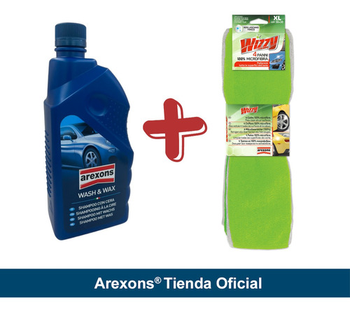 Kit De Lavado De Auto Shampoo + Paños Microfibra Arexons® 
