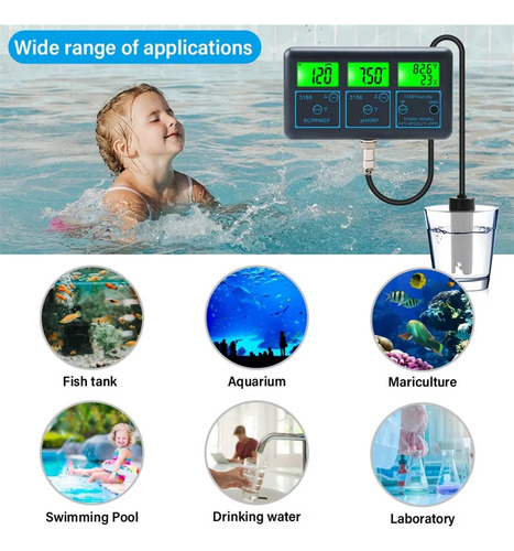 Probador De Calidad Del Agua T9tuya Wifi 7 En 1, Multiparáme