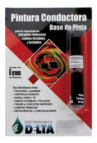 Pintura Conductora Base Plata Circuitos Delta 6g Emakers