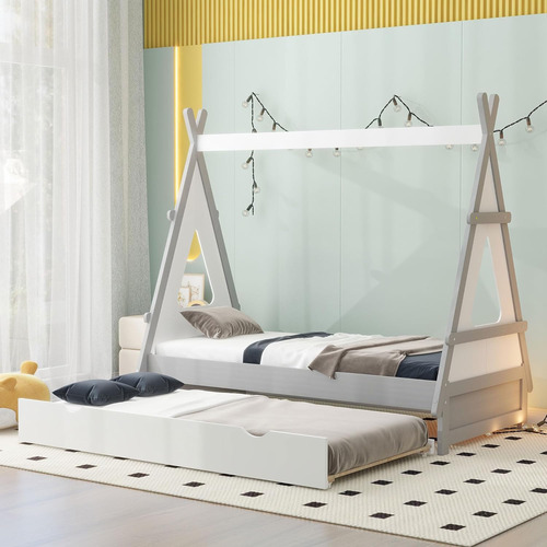 Yehha Cama Individual Szie Para Niños, Cama Nido Extraíble D