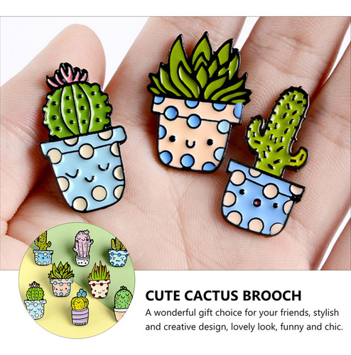 Broche De Solapa Para Hombre Con Forma De Cactus, Delicado,