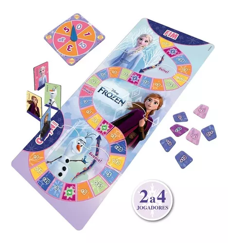 Jogo De Tabuleiro Trilha Personagem Frozen Educativo 2-4 Jog