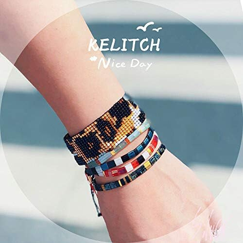 Kelitch Pulseras Elásticas Clásicas Pulseras De Cuentas De T