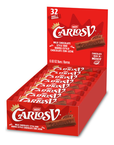 Barra De Chocolate Con Leche Estilo Carlos V, Tamaño Complet