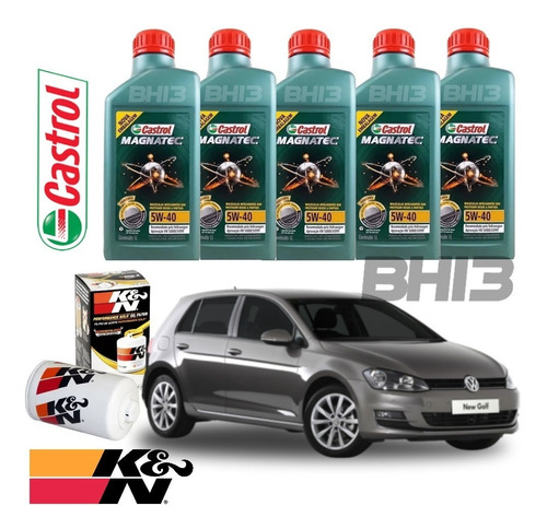 Kit Troca De Óleo Castrol 5w40 Golf Gti 1.8 20v Turbo Hp2005