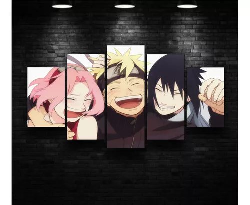 Quadro Mosaico 5 Peças Naruto Sakura Desenhos Animes Desenh