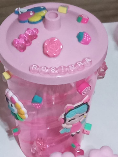 Copo Erê Personalizado Rosa Com Nome