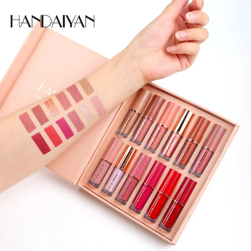 Set 12 Labiales Gloss Juego De Labiales Liquido Mate