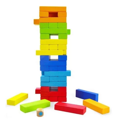 Jenga De Colores Acooltoy Con Dado