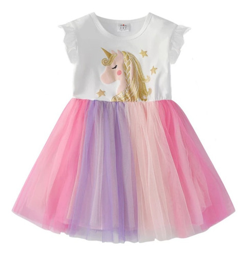 Vestido Unicornio Manga Corta