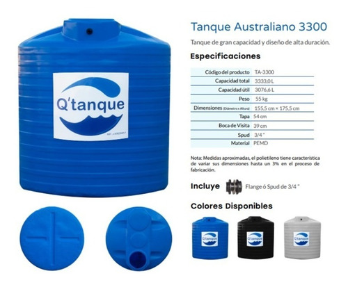 Tanque Australiano 3000-5000-7500-10000 Litros 