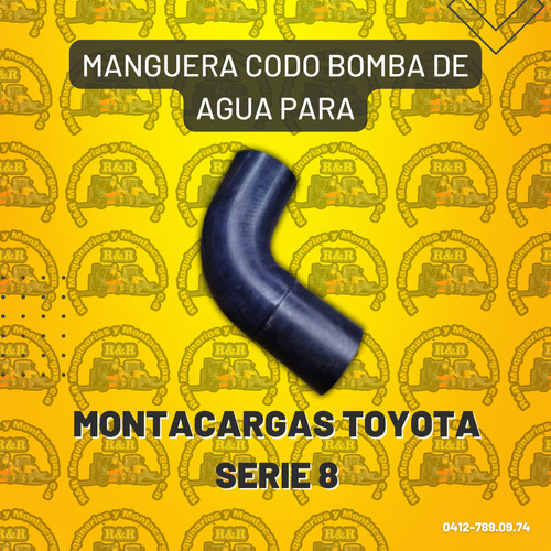 Manguera Codo Bomba De Agua Para Montacargas Toyota Serie 8