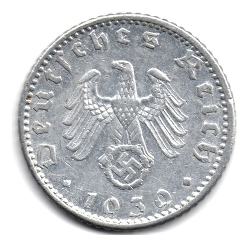 Alemania Tercer Reich 50 Reichspfennig 1939 A Aluminio