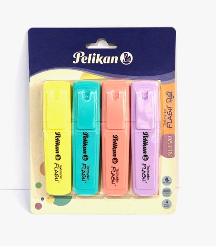 Resaltador Pelikan Flash Pastel Blister X 4 Colores