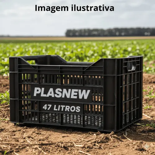 3 Caixa Plastica Agricola Hortifruti Feira Vazad 47l Plasnew
