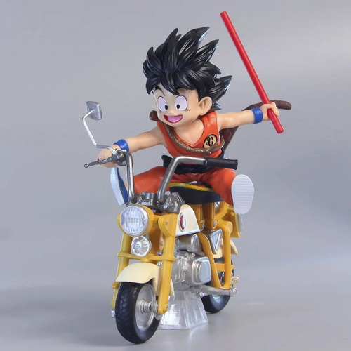 Figura De Goku Niño En Motocicleta Dragon Ball 15 Cm