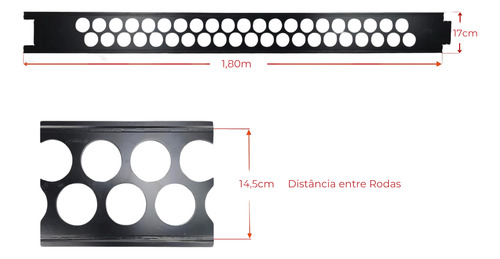 Trilho 1,80m X17xm Para Máquina De Corte Oxicorte Tartaruga