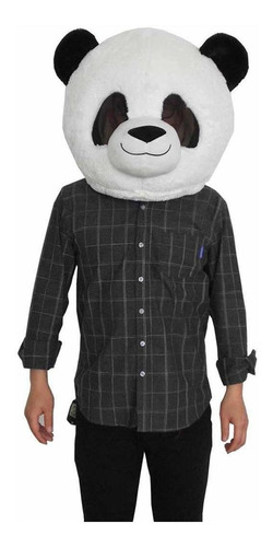 Plush Panda Mask Halloween Animal Mascot Head Disfraz Navida