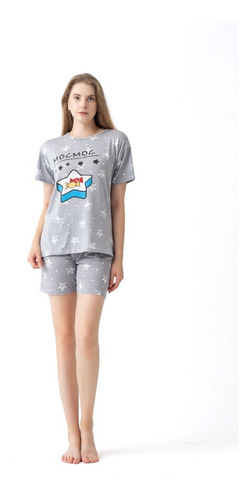 Pijama Mujer Conjunto Polera Manga Corta Con Short.8512-4