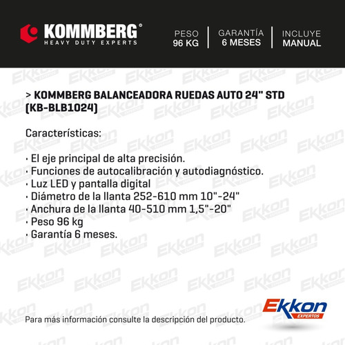 Imagen 2 de 7 de Balanceadora Ruedas Auto Kommberg 24