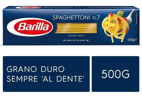 Imagen 1 de 2 de Fideos Italianos Pasta Barilla Spaghettoni 500g Env Gra Caba