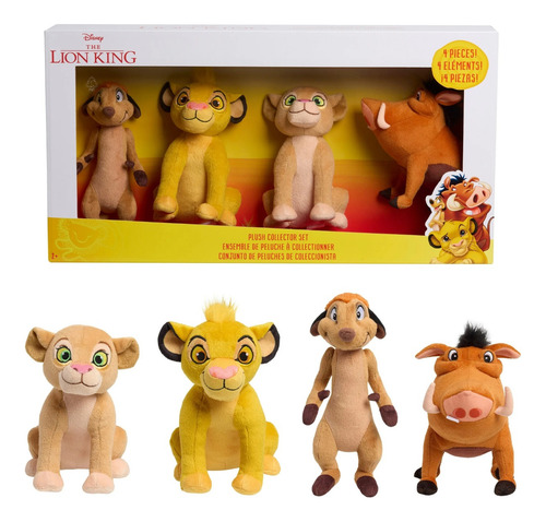 El Rey León Set 4 Peluches - The Lion King Simba Pumbaa Nala