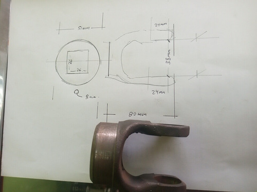 Yugo Yokee De Cruceta 24mm Cuadrante 26mm Adaptacion Cardan