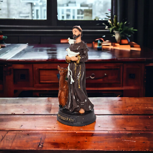São Francisco De Assis Em Resina 14cm Cor Colorido