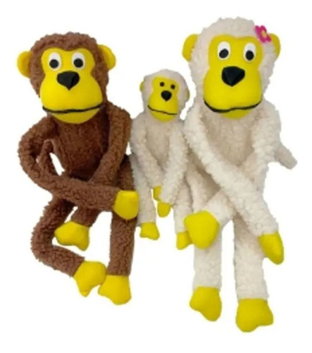 Família Do Macaco Pelúcia Com Apito Brinquedo Pet Cachorro