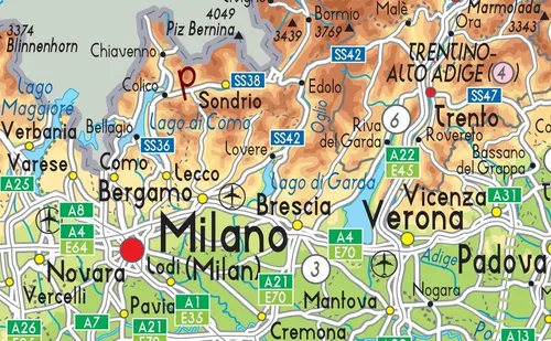 Mapa Fisico De Italia, 16.5 X 23.3 Pulgadas, Papel La...