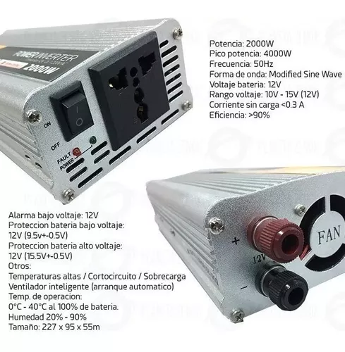 Inversor Convertidor Transformador 12v A 220v 2000w