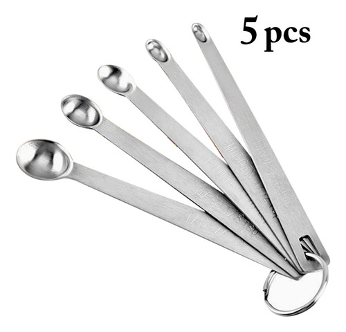 Juego De Minicucharas Medidoras De Acero Inoxidable 5 En 1 P