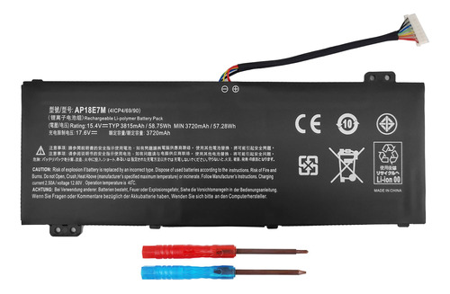 Laptop Bateria Para Acer Nitro Aspire Predator Helio