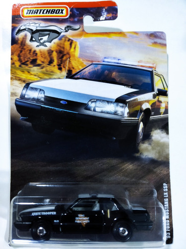 Matchbox 93 Ford Mustang Lx Ssp Police Negro 2/12 Mb8