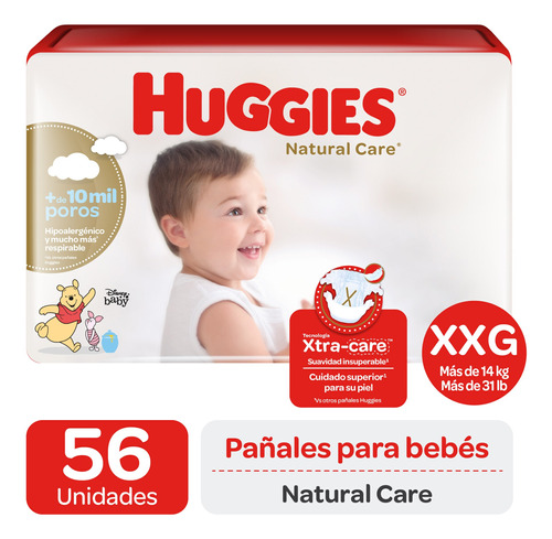 Pañales Huggies Naturale Care XXG