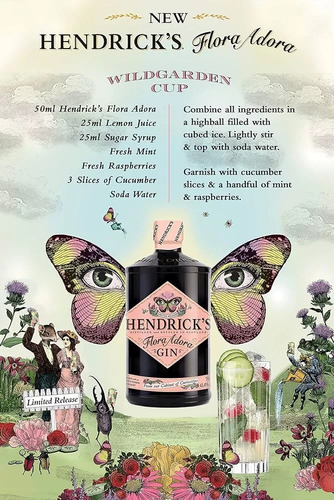 Gin Hendricks Flora Adora + 3 Botánicos + Tonica + Jigger