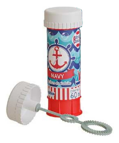 Bolinhas De Sabão Navy Marinha 24u Lembrancinha De Festa Mar Cor Colorido