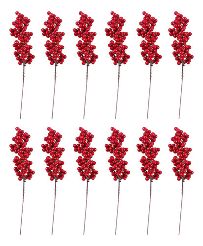 Decoraciones Duraderas De Flores Artificiales Rojas Y Bayas