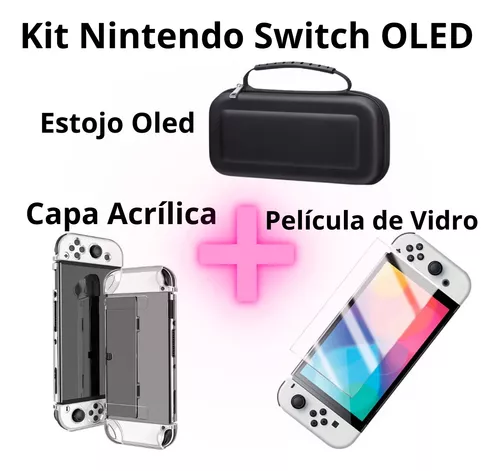 Capa Acrílica E Película De Vidro Para Nintendo Switch Oled