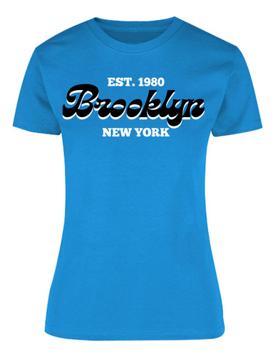 Playera Mujer Brooklyn New York Letrero - Moda