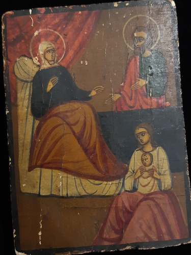 Icono Ruso Pedro, María Y Jesús 