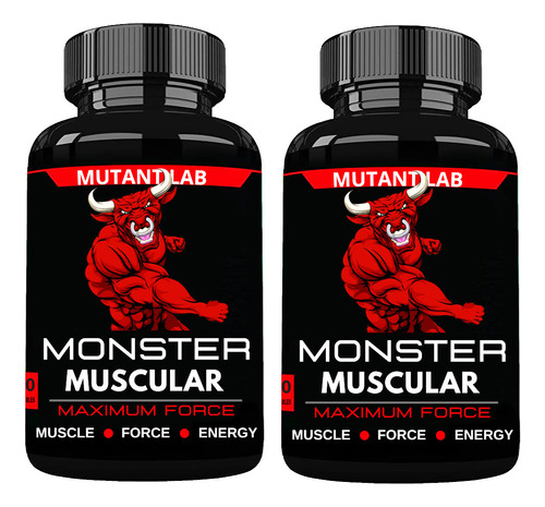 2  Frascos Monster Muscular Testo Fuerza