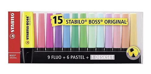 Rotulador Stabilo Boss Estuche 15 colores Pastel