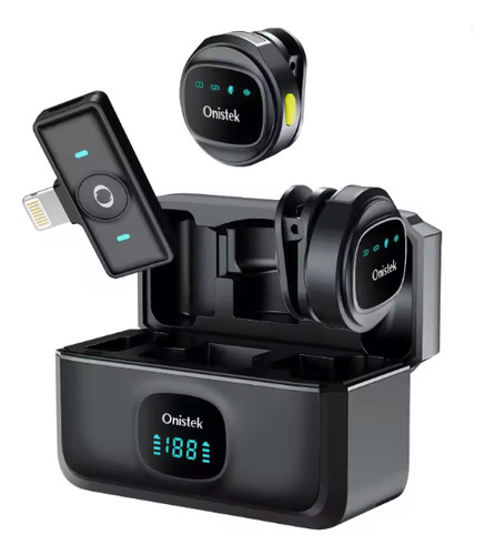 Microfone Sem Fio Lapela Profissional Duplo Para iPhone Ios