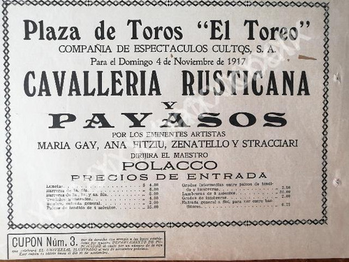 Cartel Plaza De Toros El Toreo, Rodeo, Jaripeo Y Mas 1917