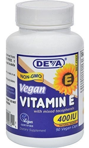 Deva Vegan Vitamins Vitamina E Natural 400iu Con Tocoferoles