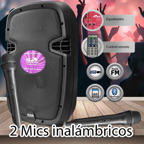 Bafle Potenciado Gbr Bateria Rec.-usb-bluetooth-mic